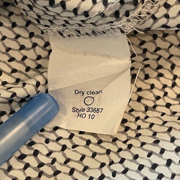 J.Crew Factory Silk Blouse Sleeveless Ruffle V Neck Office Date Black White 8 - Picture 11 of 11